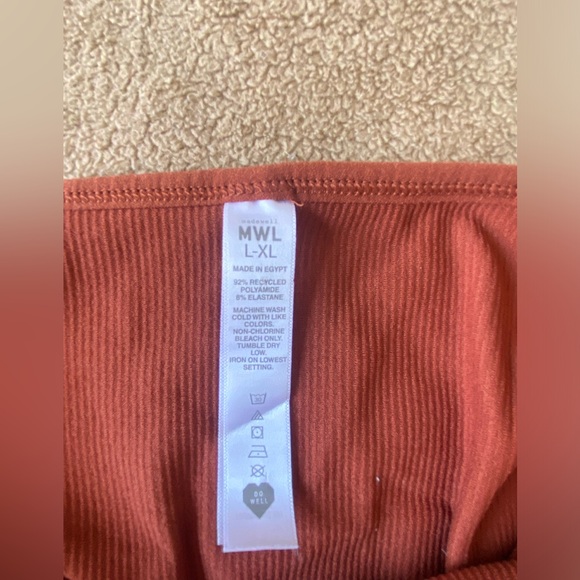 Madewell Rust Ribbed Crop Top - Picture 3 of 3